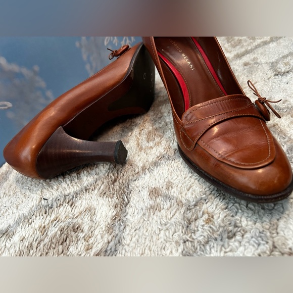 Vintage 80s Brown Antonio Melani leather heels sz 9 - Picture 4 of 7